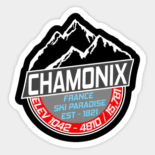 Ski Chamonix Mont Blanc Skiing Paradise Sticker